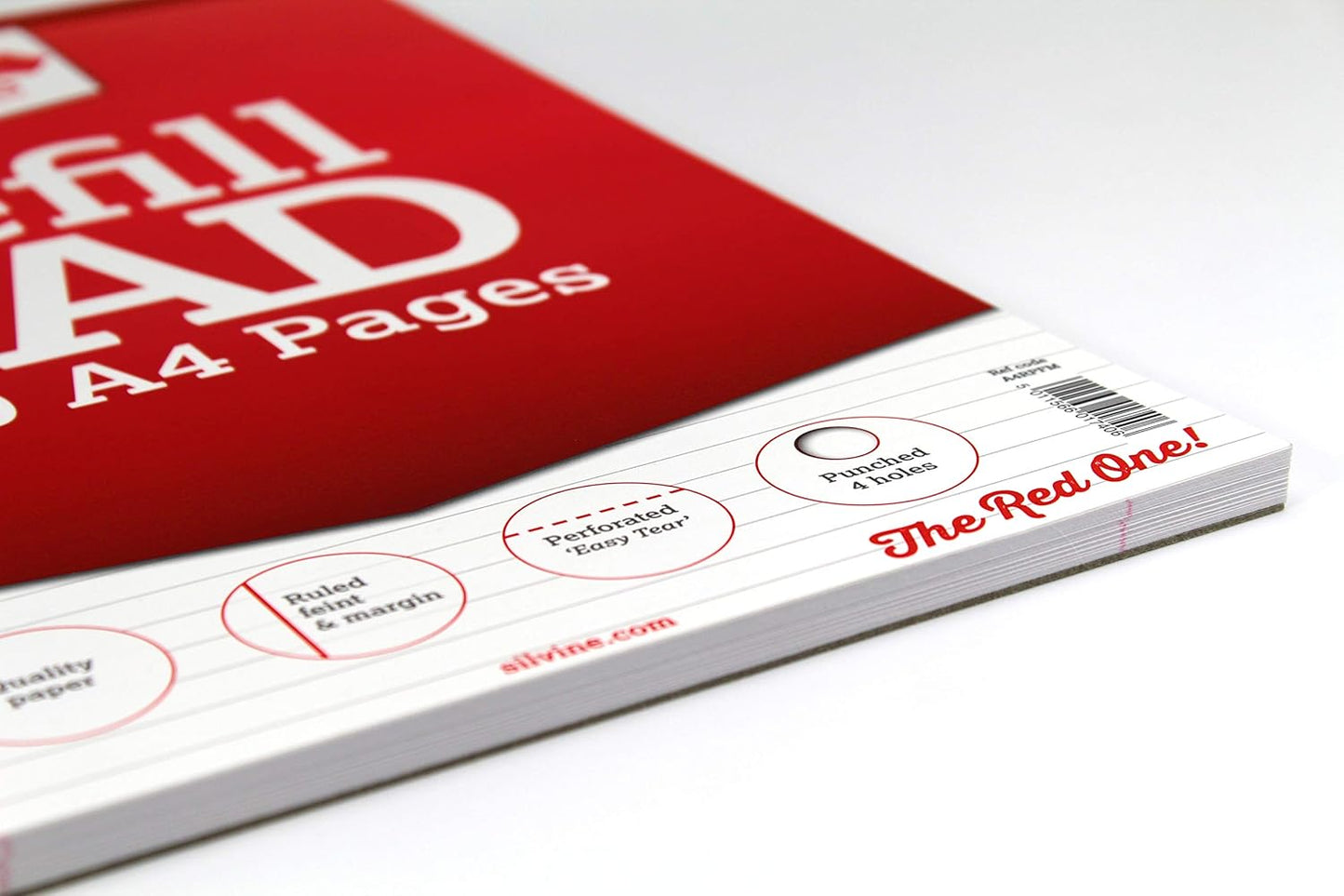 Pack of 6 A4 160 Pages 8mm Feint with Margin Refill Pads