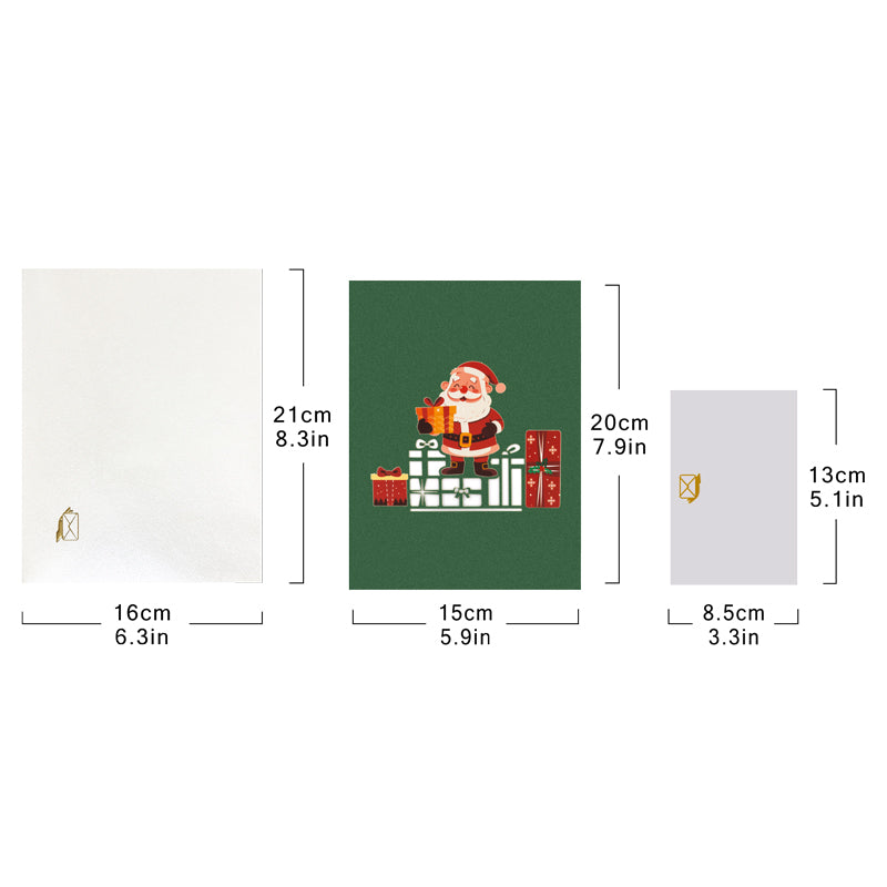 Merry Santa 3D Pop Up Christmas Money Gift Card
