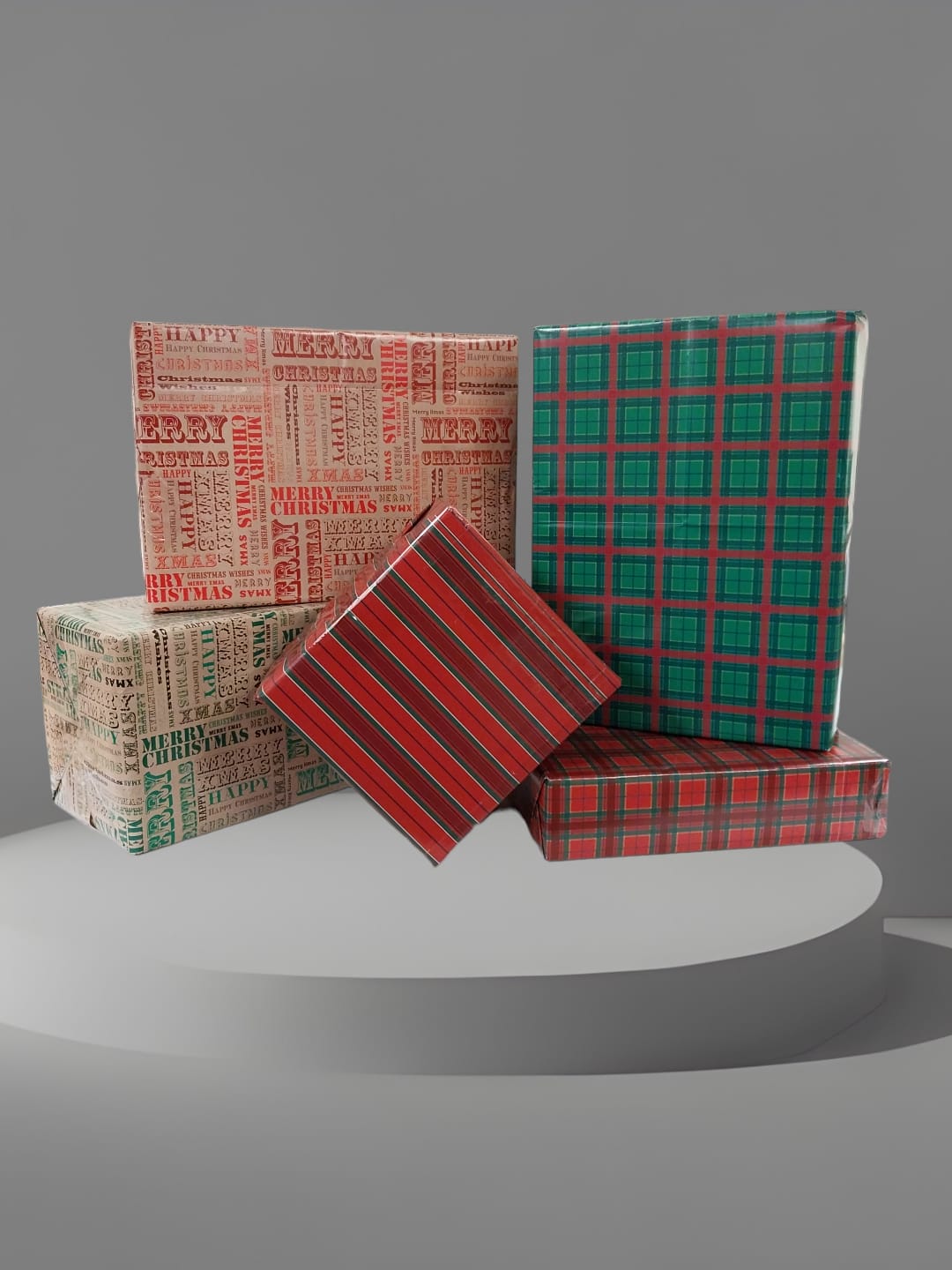 10 Sheet of Mix Designer Soft touch Foiled Christmas Design Gift Wrapping Paper