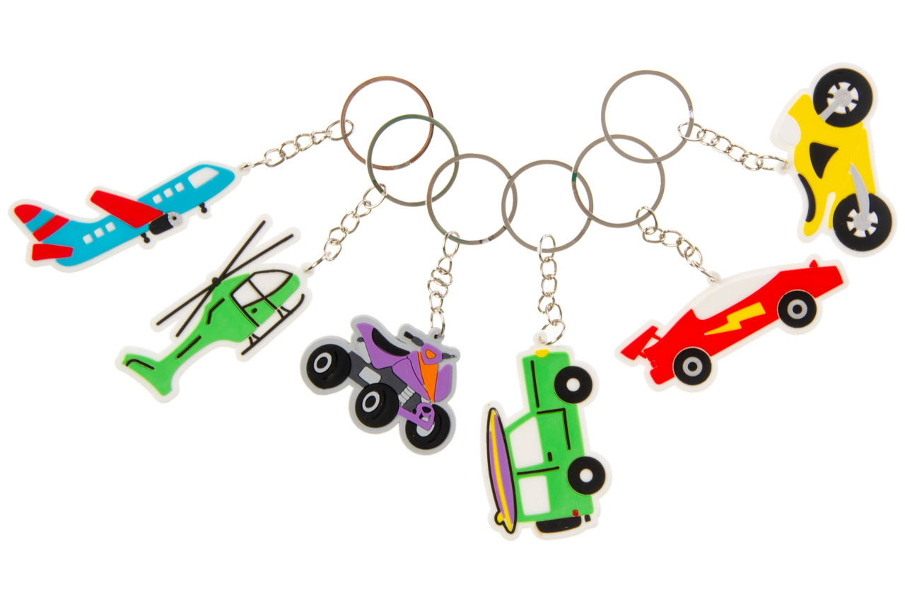 Pack of 12 Vehicle Design Keychains