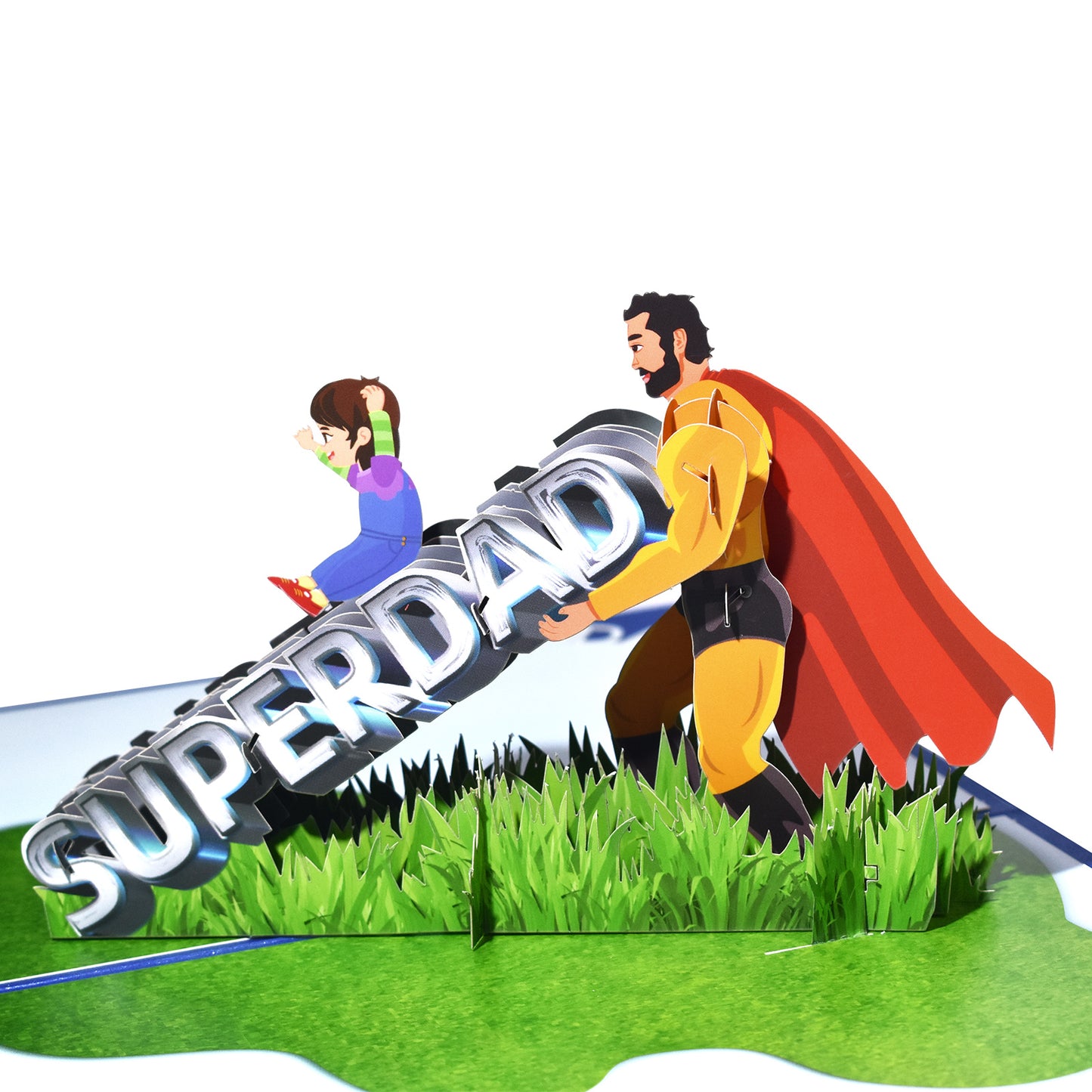 Strength of Love Super Dad Pop Up Father's day Or Birthday Card