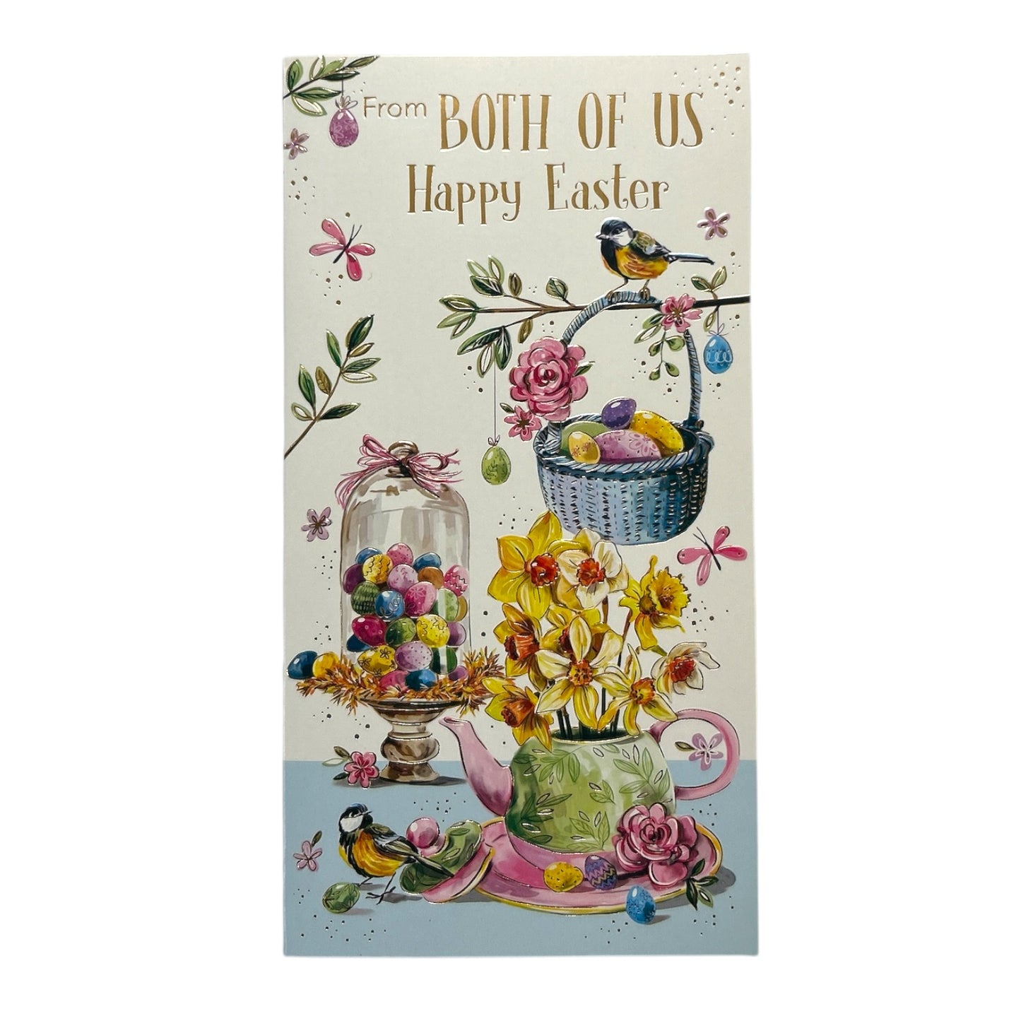 From Both Of Us Chicks And Eggs Foil Finished Design Easter Card