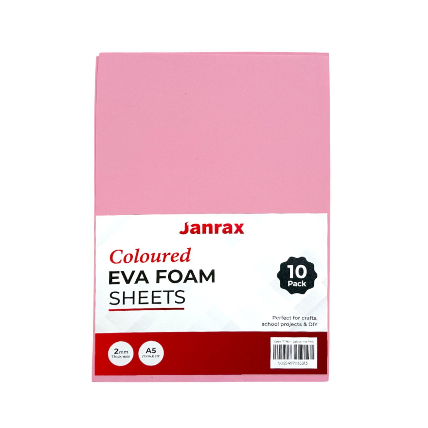 Pack of 50 A5 Pastel Pink Coloured EVA Foam Sheets