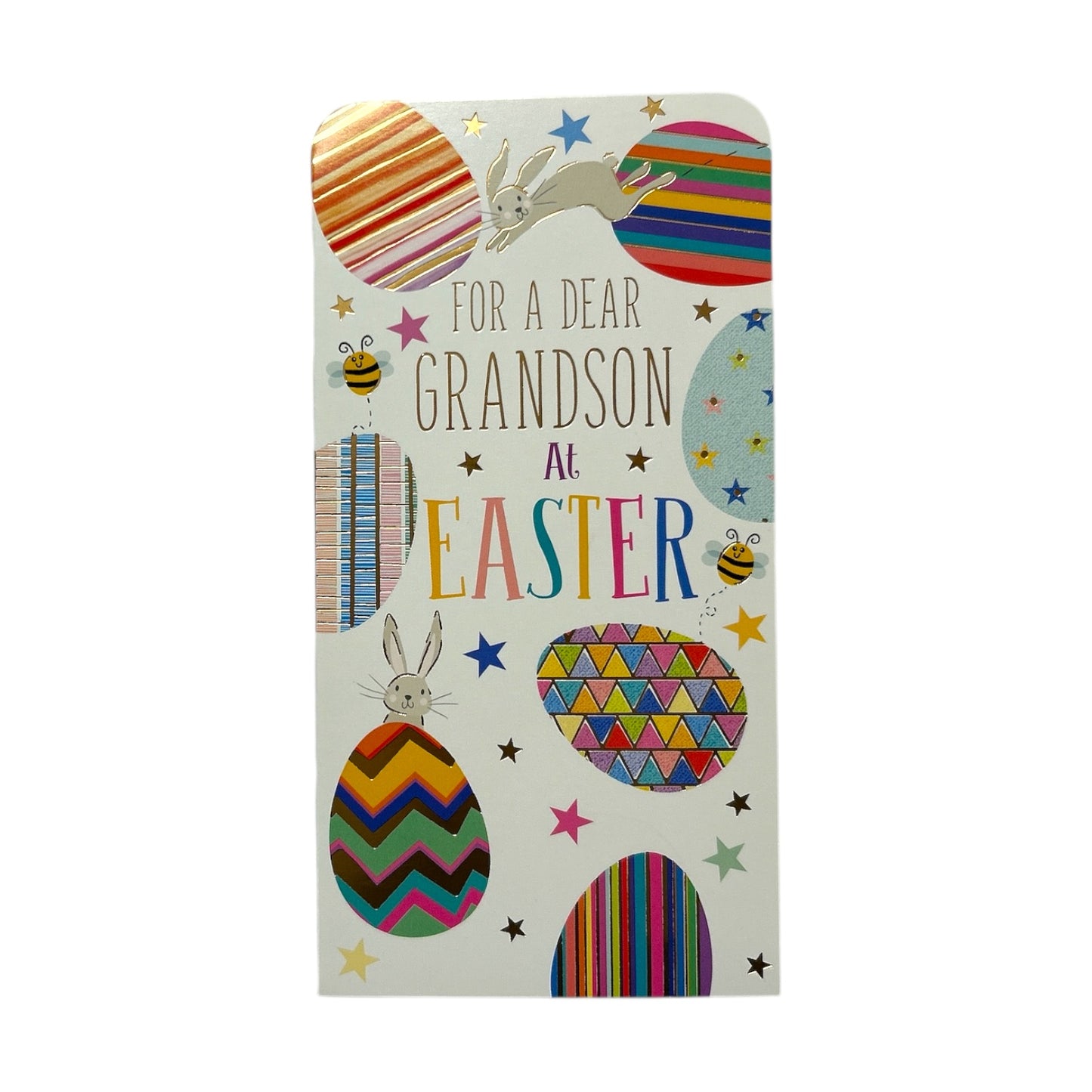 For A Dear Grandson Bunnies And Eggs Design Easter Money Wallet Card