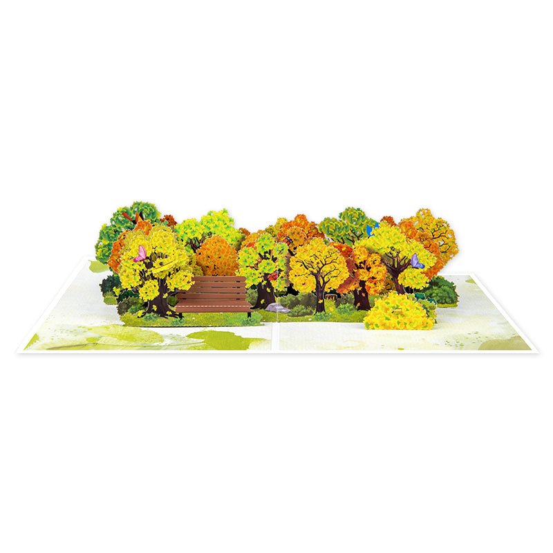 Golden Ginkgo Autumn 3D Pop Up Greeting Card