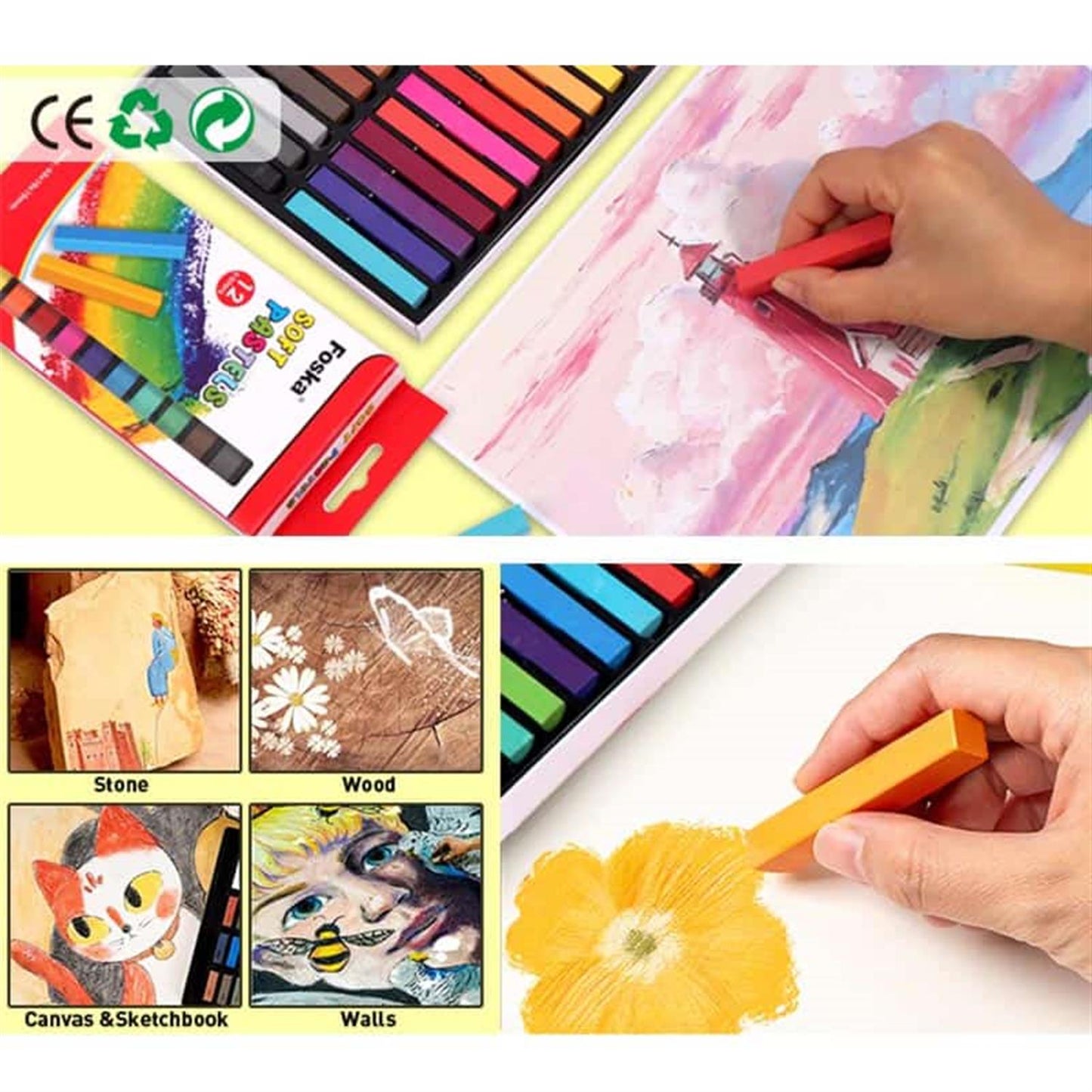 Pack of 12 Soft Pastel Chalks