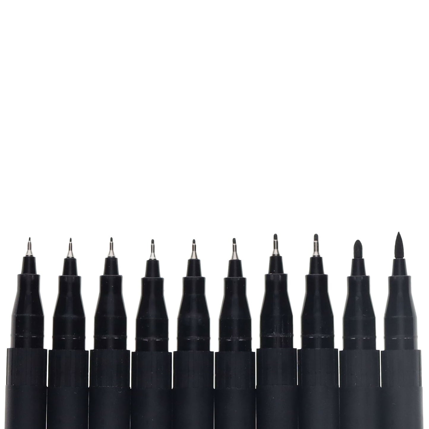 Pack of 10 Ultimo Assorted Tip Black Fineliners by ProScribe