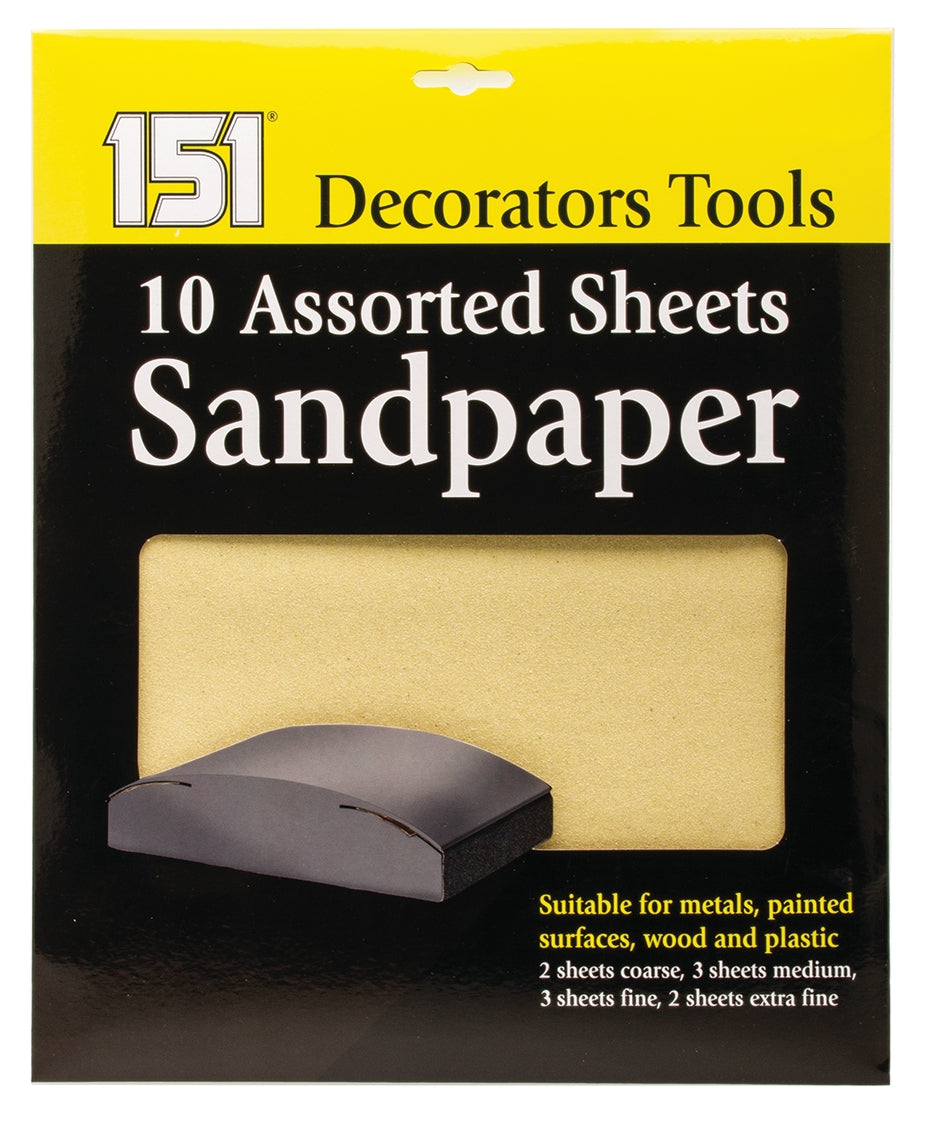 Pack of 10 Assorted Sheets Sandpaper
