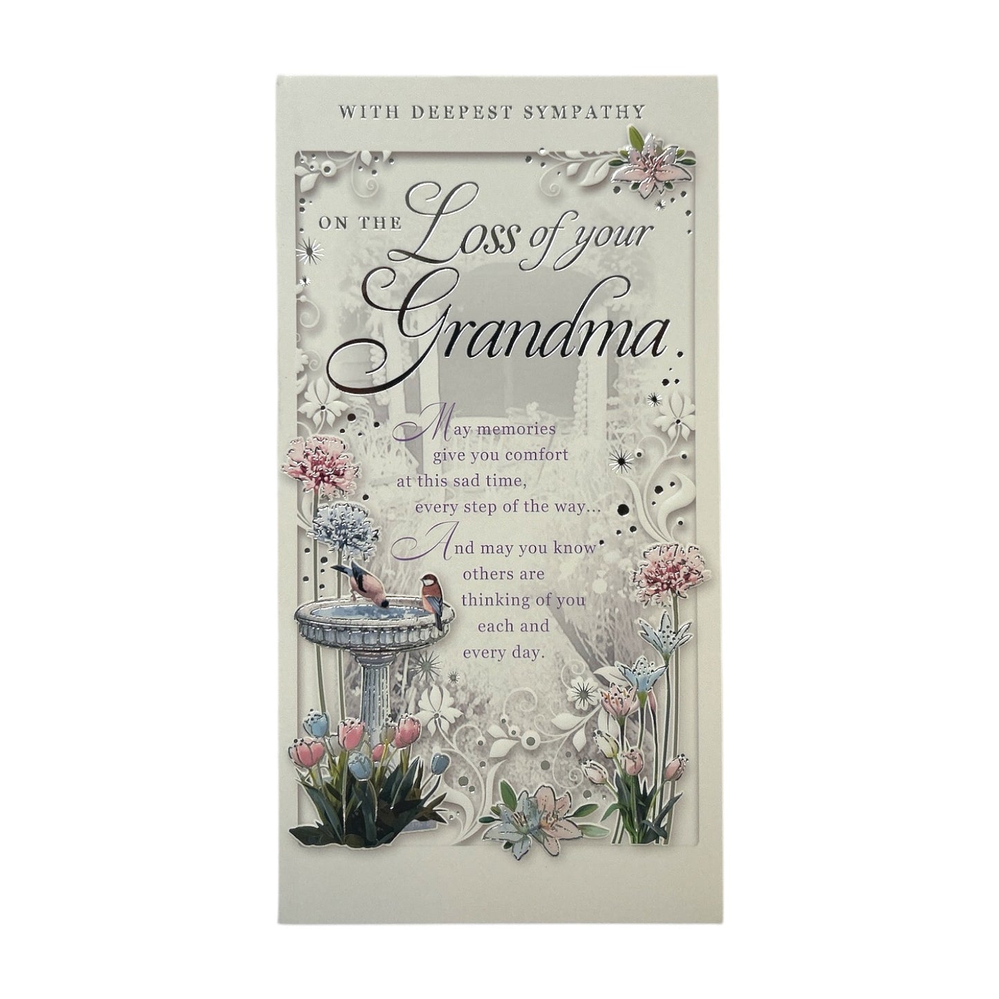 Loss of Grandma Floral Design Sympathy Opacity Card