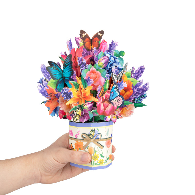 A Bouquet of Joy Butterfly Bloom 3D Pop Up Greeting Card