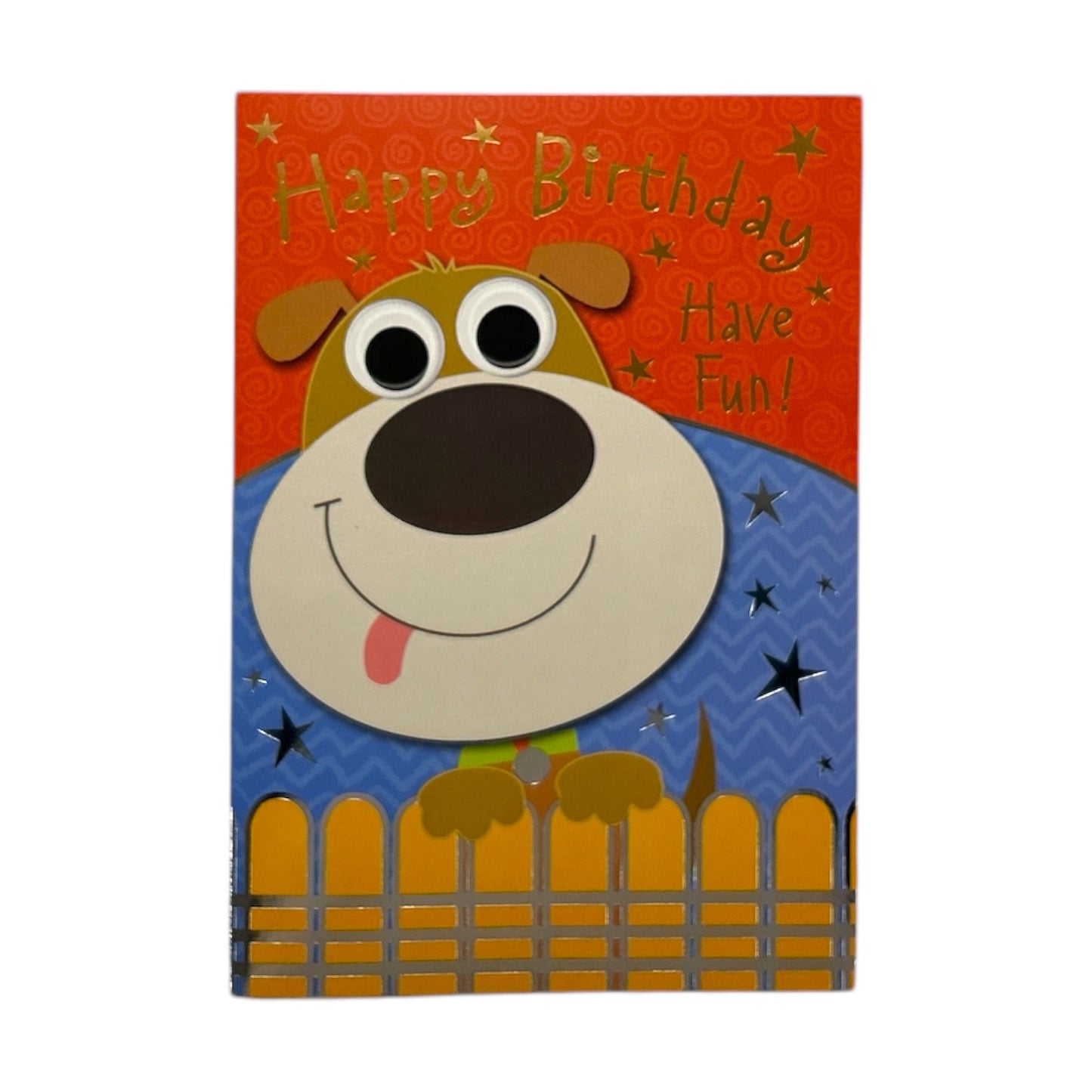 Open Male Juvenile Cute Dog Design Birthday Card