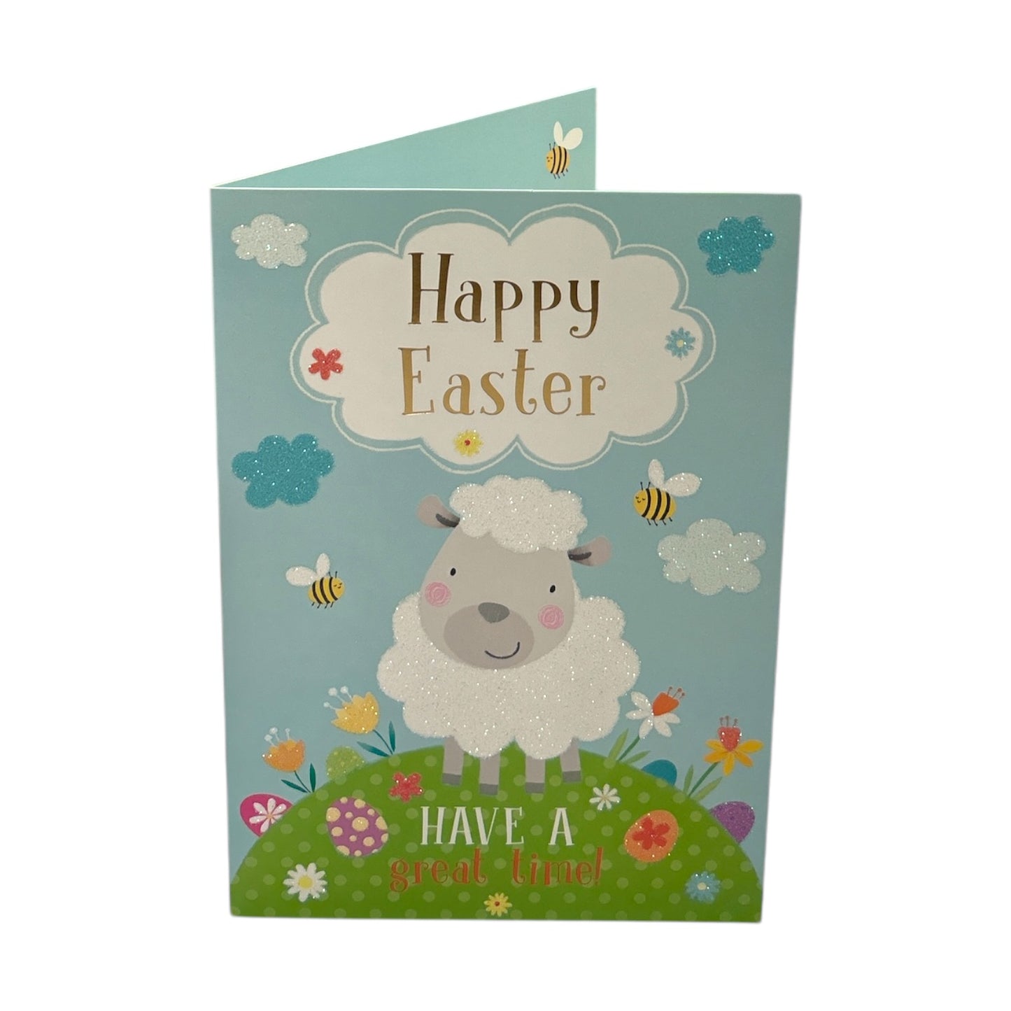 Cute Lamb with Bees Design Open Easter Card