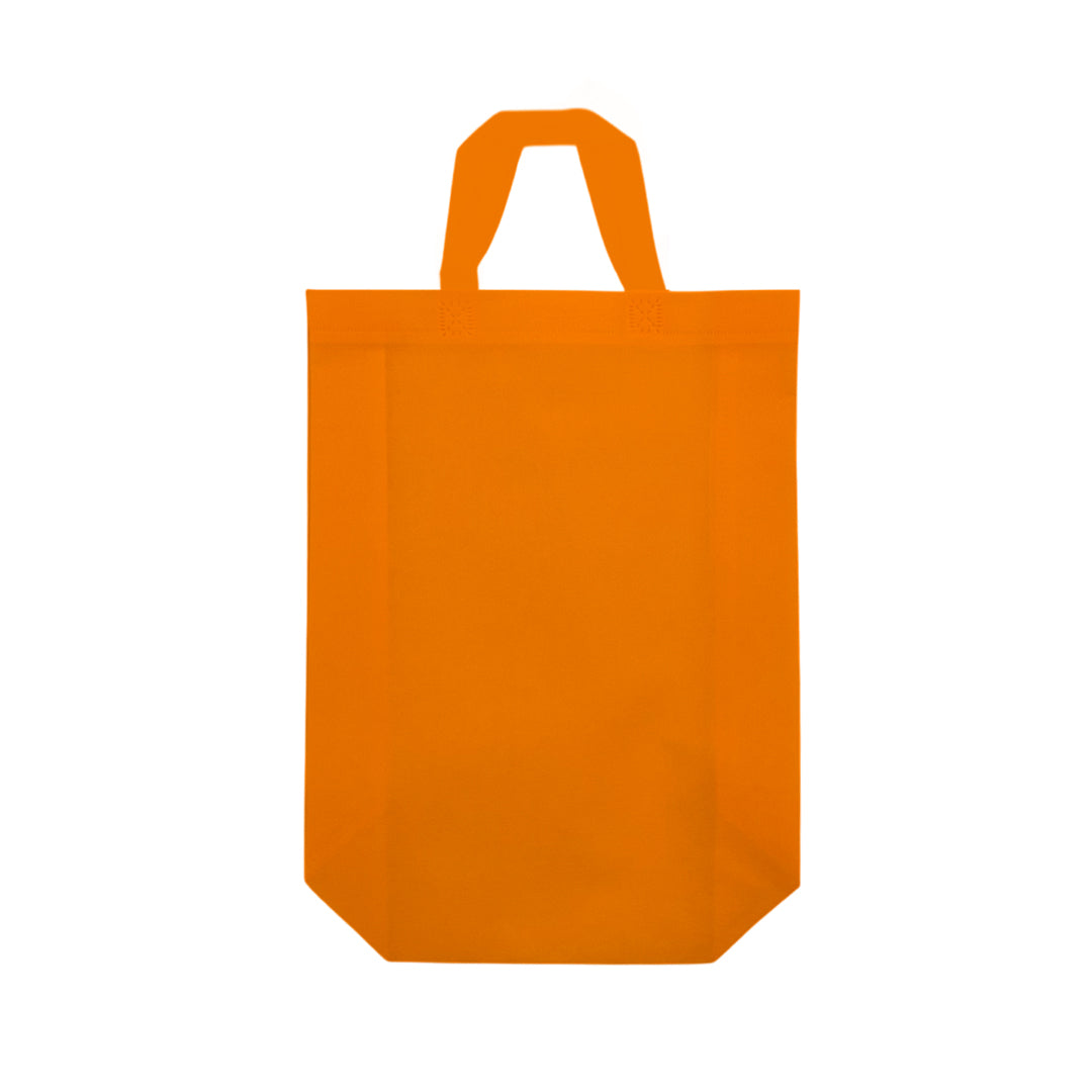 Pack of 100 Orange Coloured 35x41x12cm Non-Woven Bags with Handle