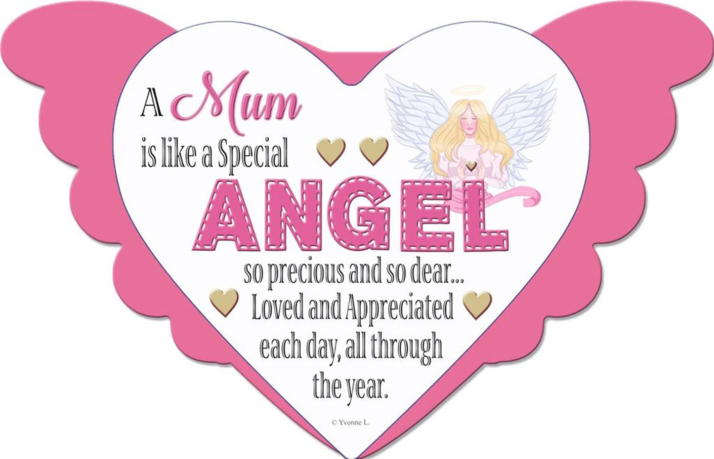 MUM Angel Heart Design Plaque
