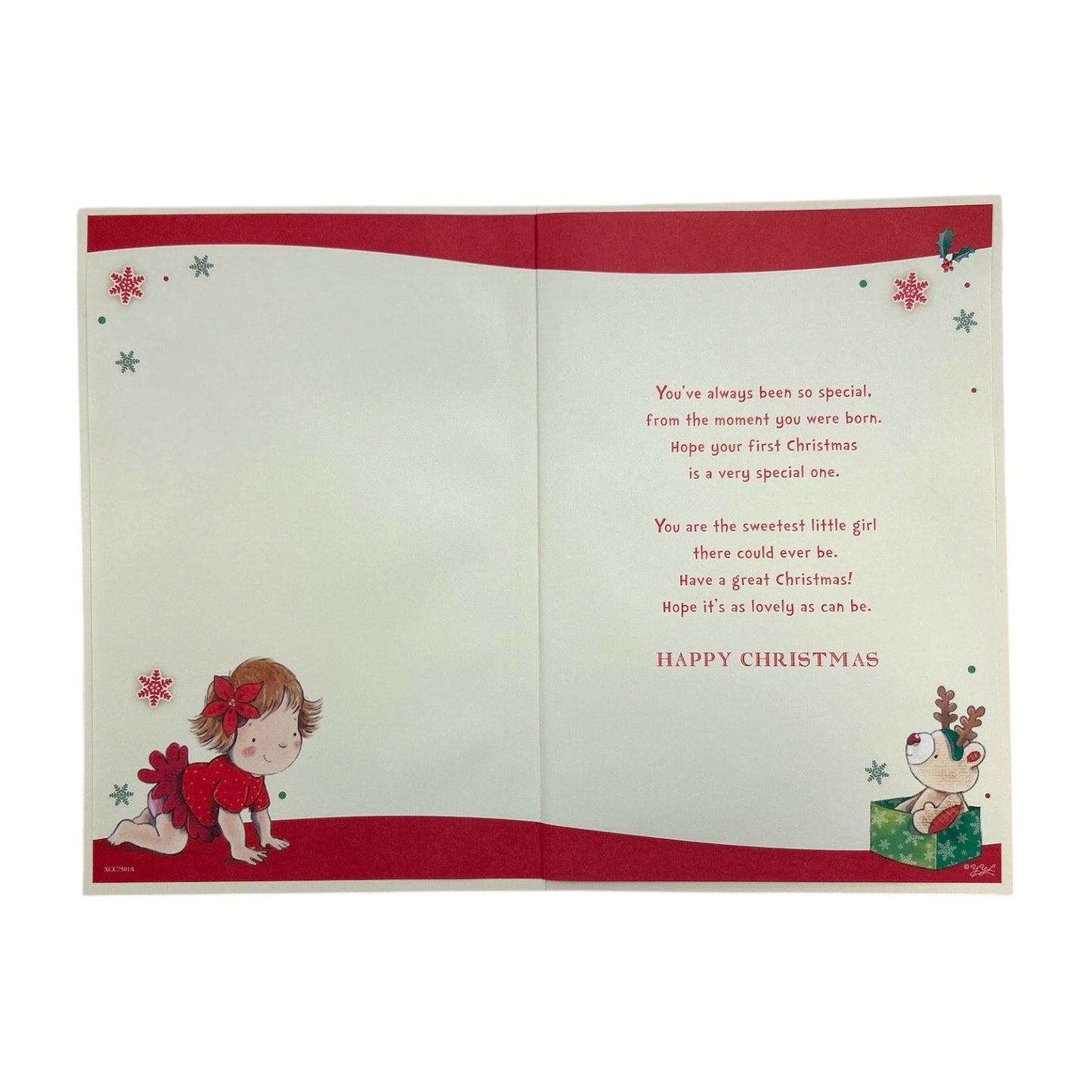 For a Special Granddaughter Badge First Christmas Card
