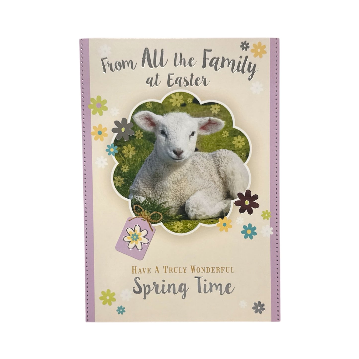 From All The Family Cute Lamb Design Happy Easter Greeting Card