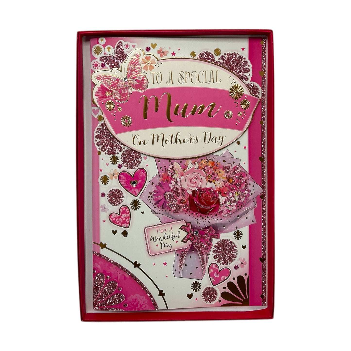 To Mum Lovely Pink Flowers Bouquet Design Mother's Day Boxed Card