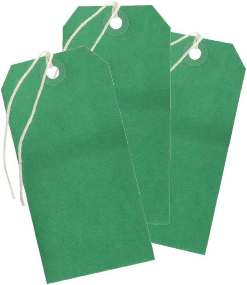 Pack of 1000 120x60mm Green Strung Tags