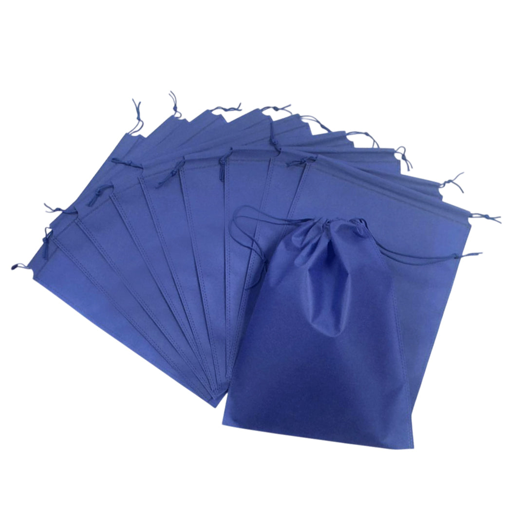 Pack of 100 Blue Coloured 32x22cm Non-Woven Drawstring Bags