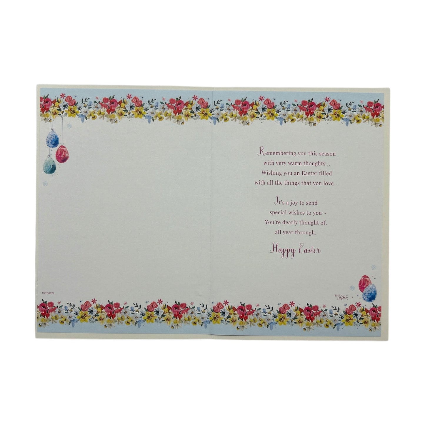 Spring Flower Wreath Design Warm Wishes Easter Card