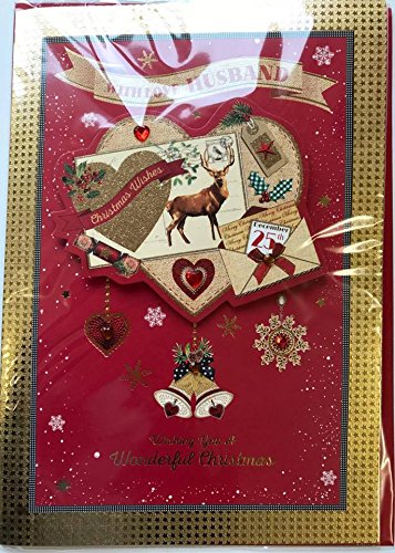 HUSBAND - Hand Made Luxury Nice Verse Christmas Greeting Card {DC}