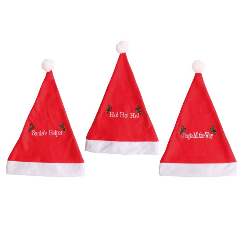 Single Plush Christmas Slogan Party Hat