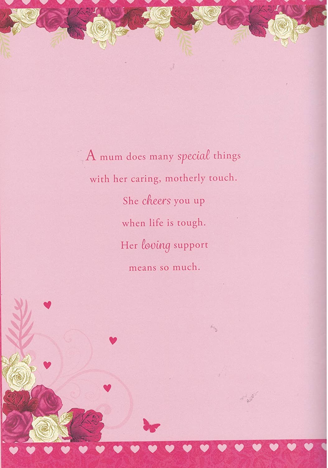 Special Mum 8 Page Insert Heart Design Luxury Mother's Day Card