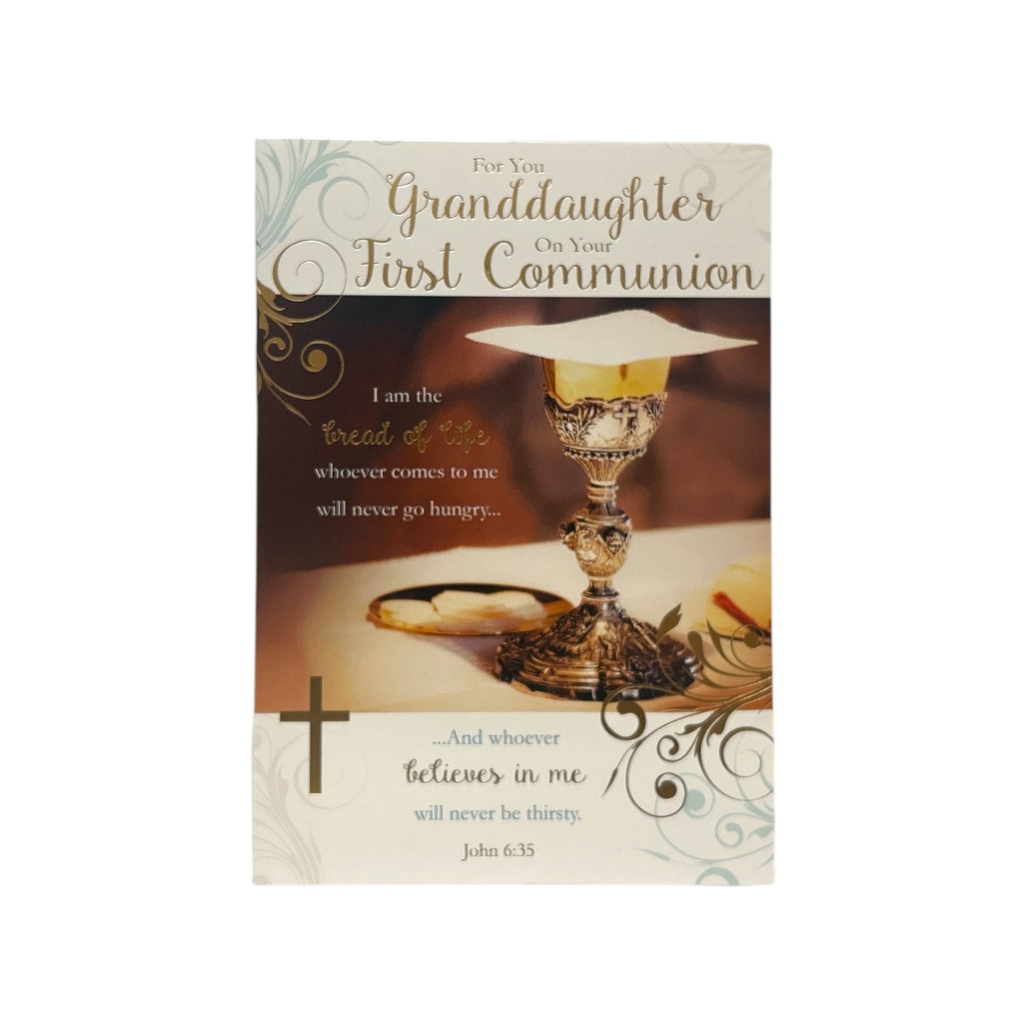 For You Granddaughter On Your First Communion Religious Congratulations Card