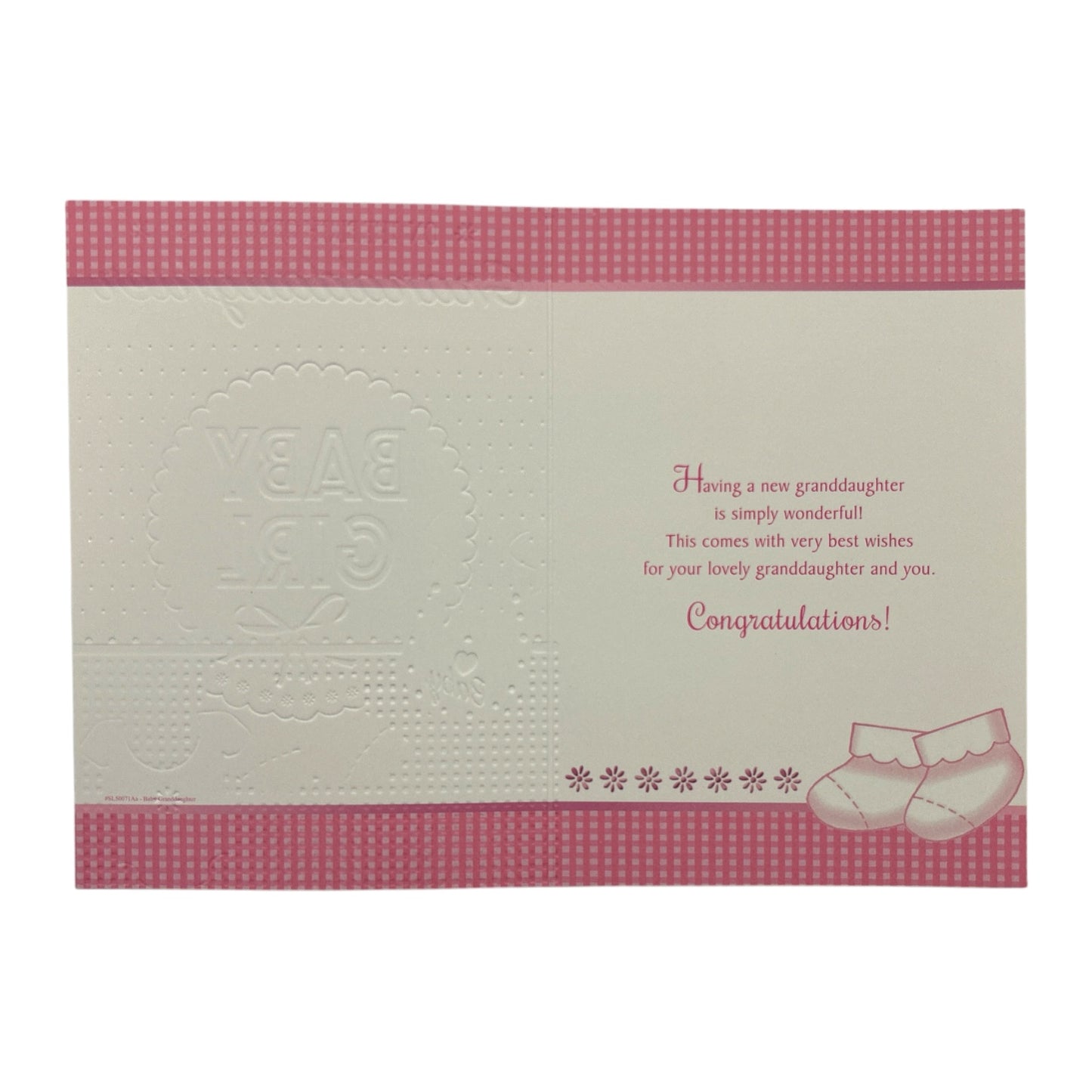 On The Birth Of Granddaughter Charming Pink Design Congratulations Card