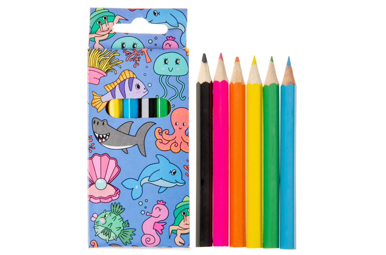 6 Pieces Sea Animals Colored Pencils 9cm