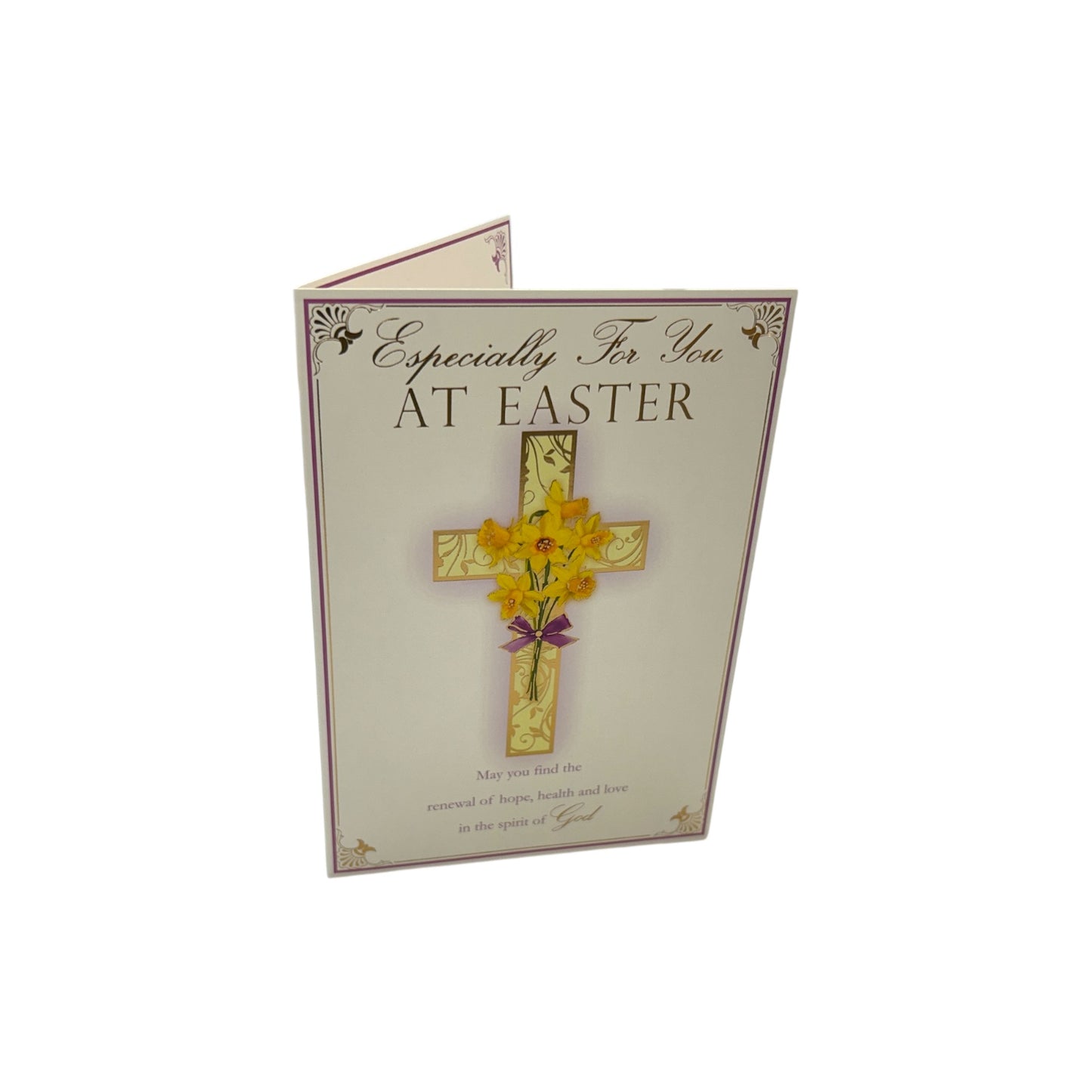 Especially For You Yellow Floral Cross Design Easter Card