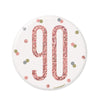Birthday Rose Gold Glitz Number 90 Badge