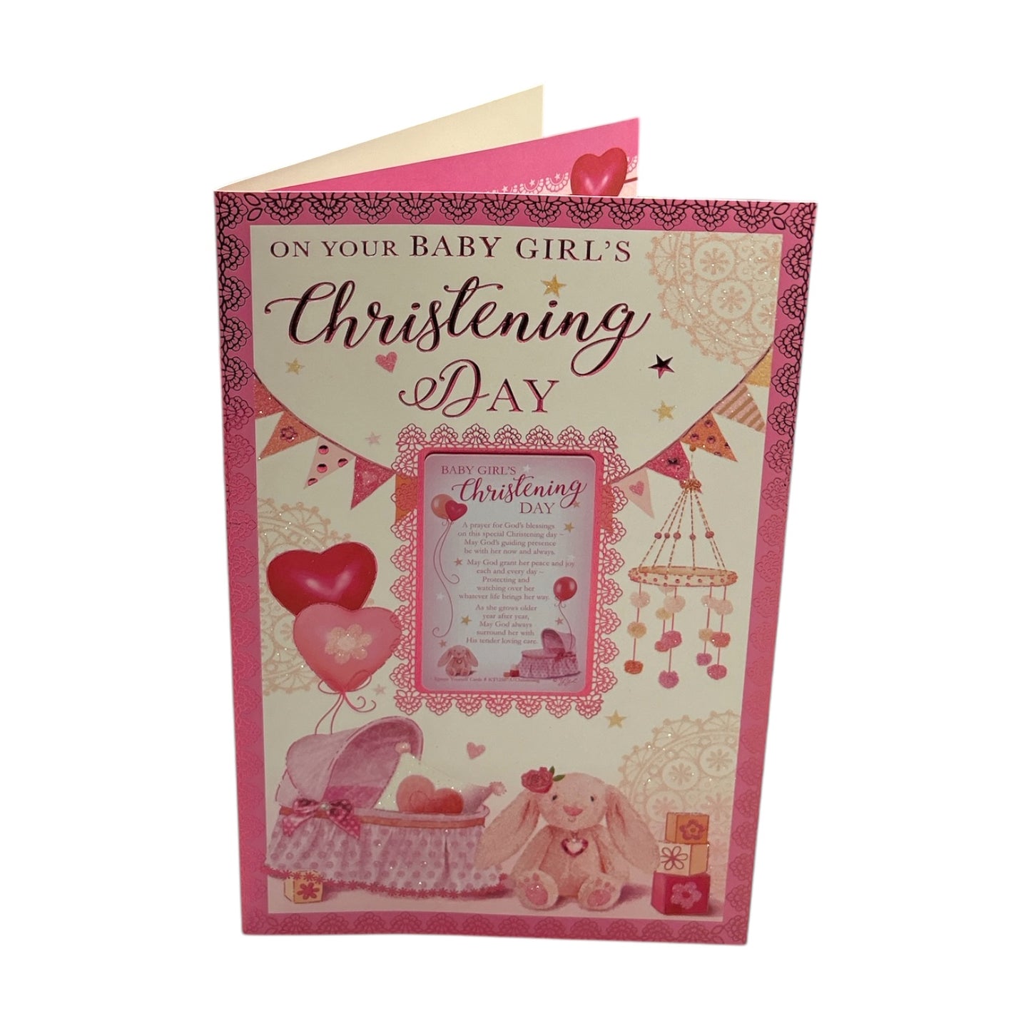 On Your Baby Girl's Christening Day Keepsake Treasures Greeting Card