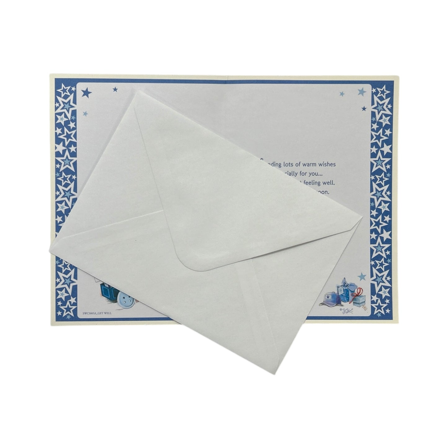 Get Well Soon Mouse Pulls Wagon Design Greeting Card