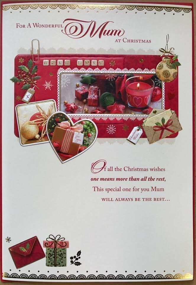 Nice Verse Gold Foil Quality New Xmas Greeting Card - MUM AT CHRISTMAS