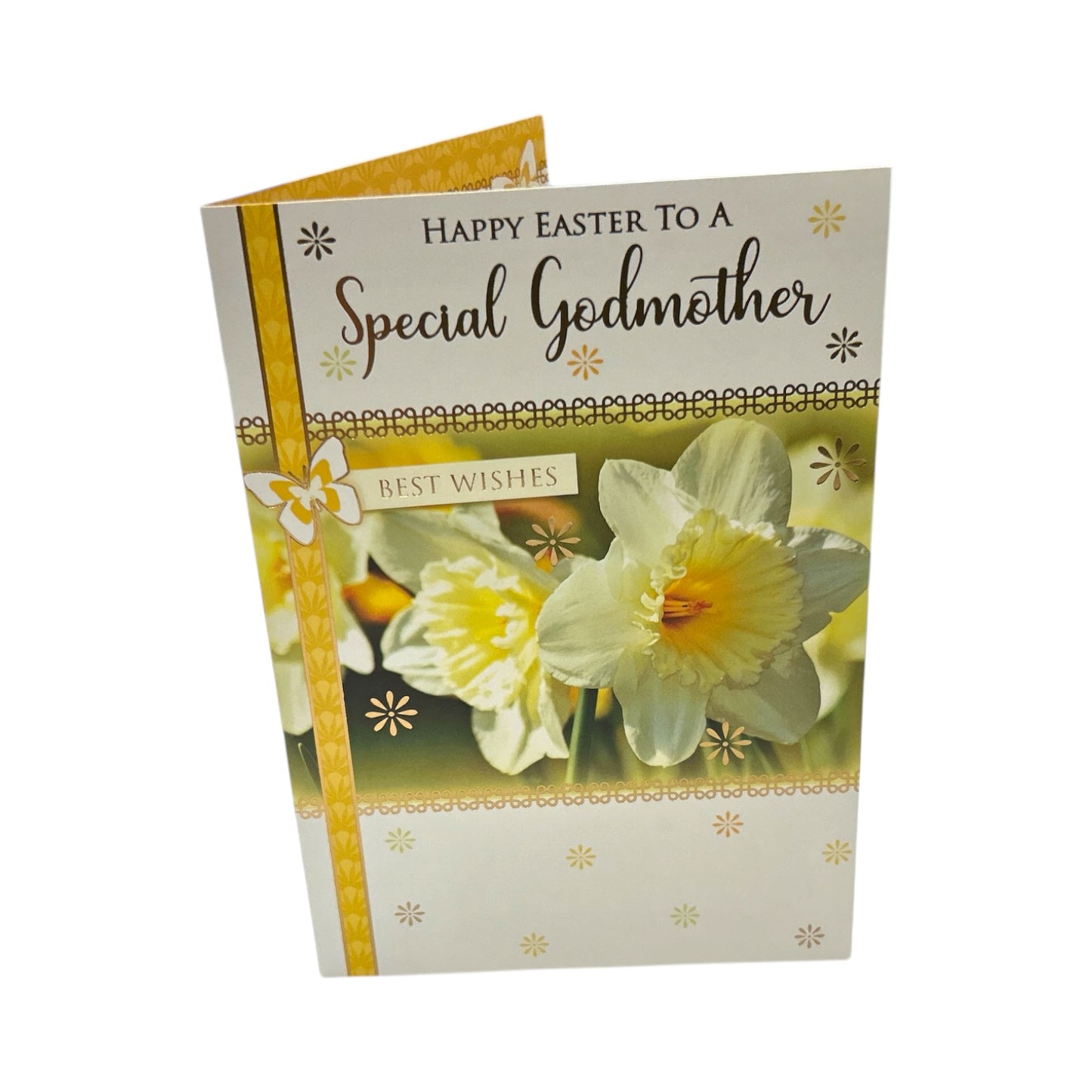 To A Special Godmother White Daffodil Flowers Design Easter Card