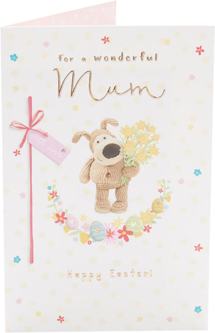 For A Wonderful Mum Boofle with a Bouquet Easter Card