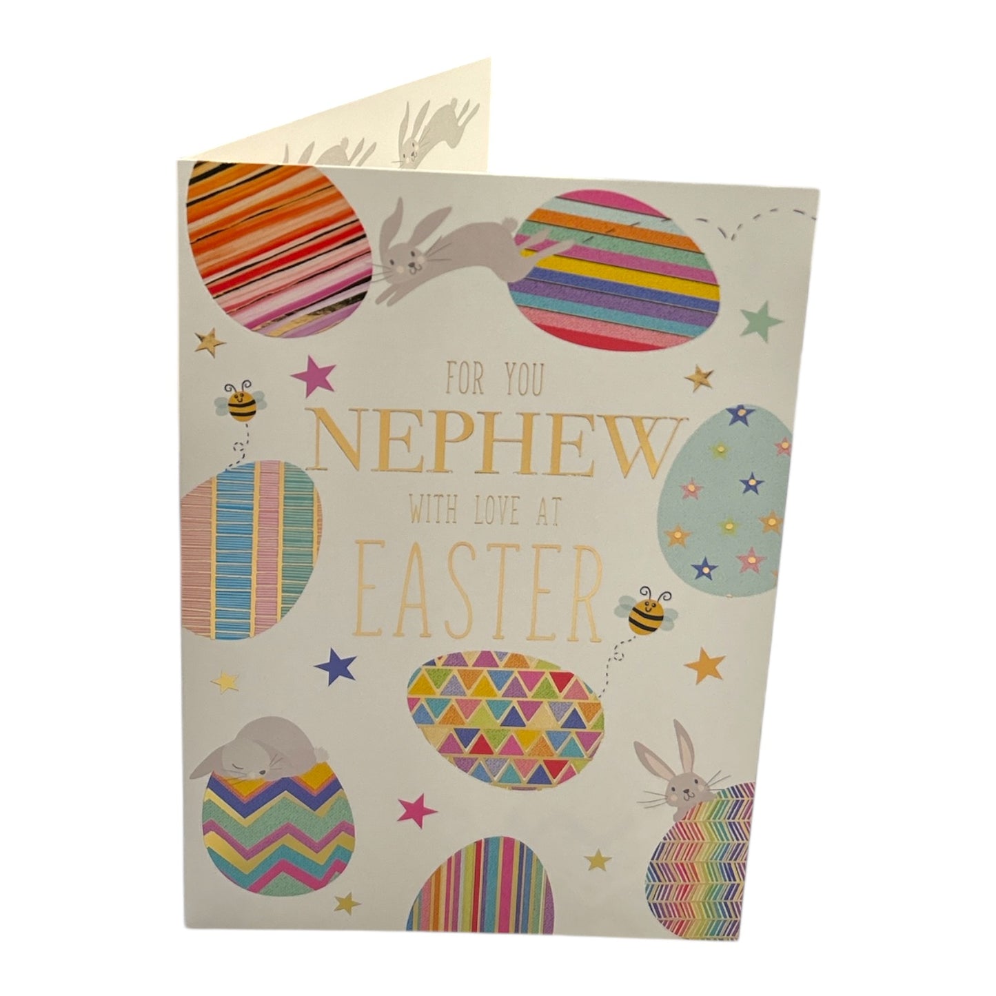 For Nephew Multicoloured Eggs Pattern Design Easter Card