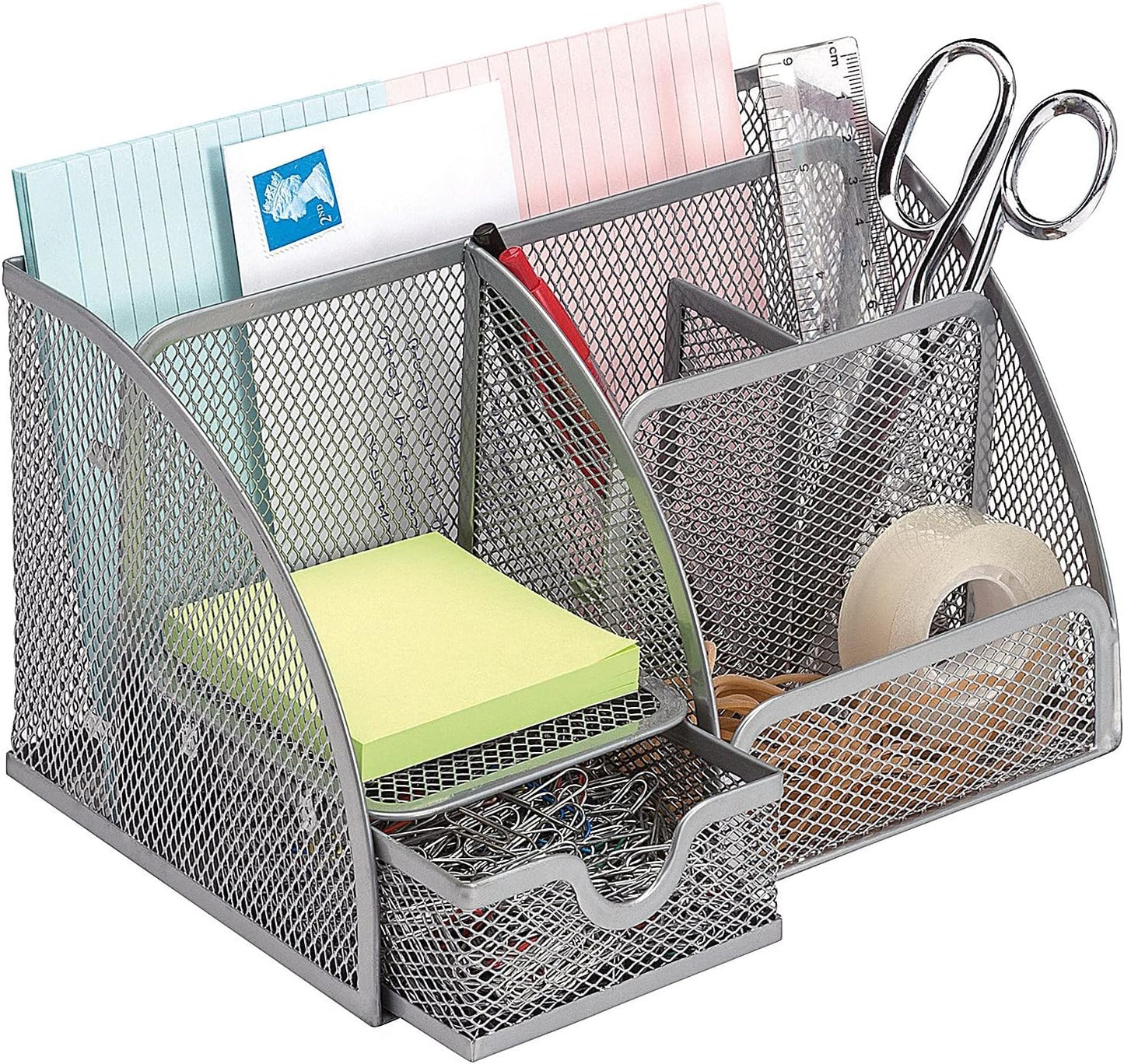 Q-Connect Curved Silver Desktop Organiser