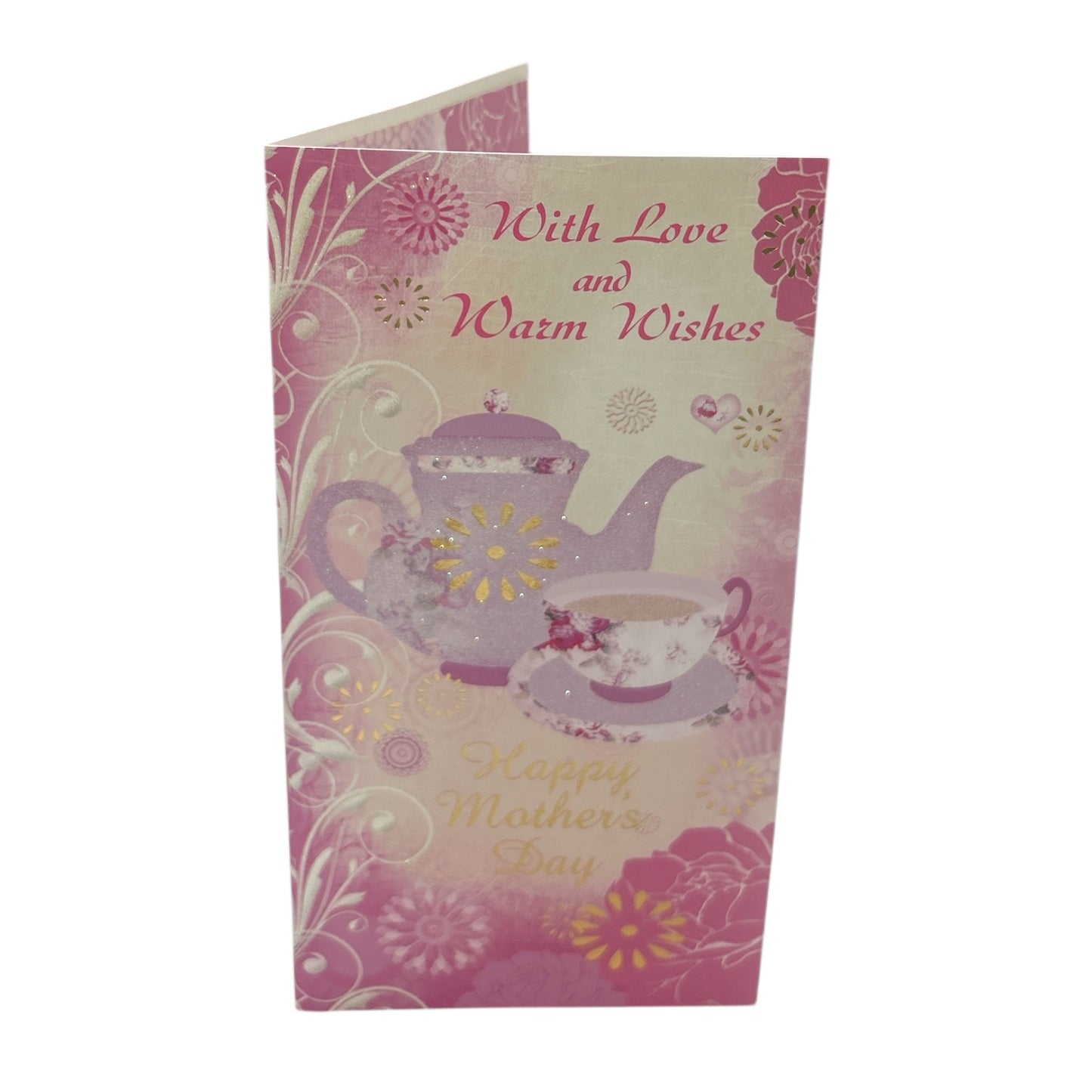 With Love and Warm Wishes Purple & Pink Mother's Day Card