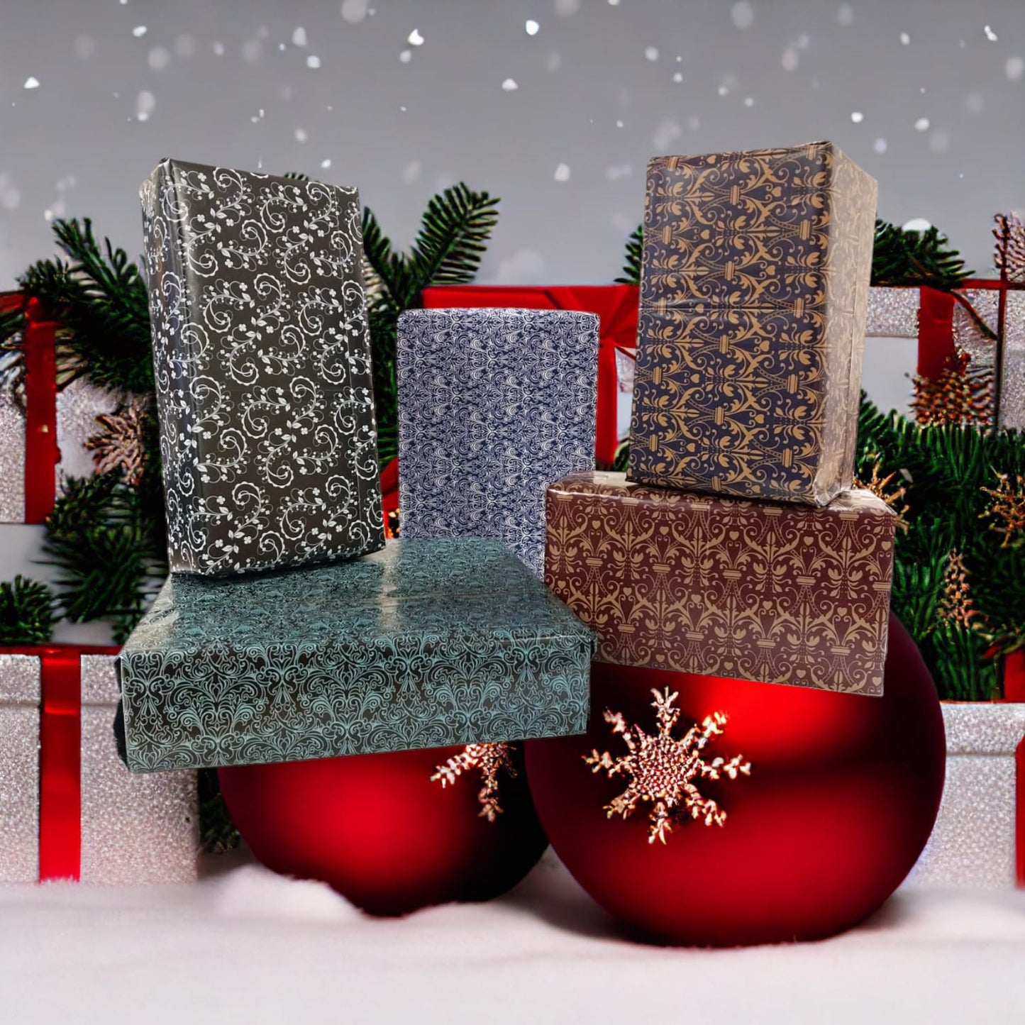 High Quality 10 Sheets of Designer Soft touch Pattern Foiled Gift Wrap