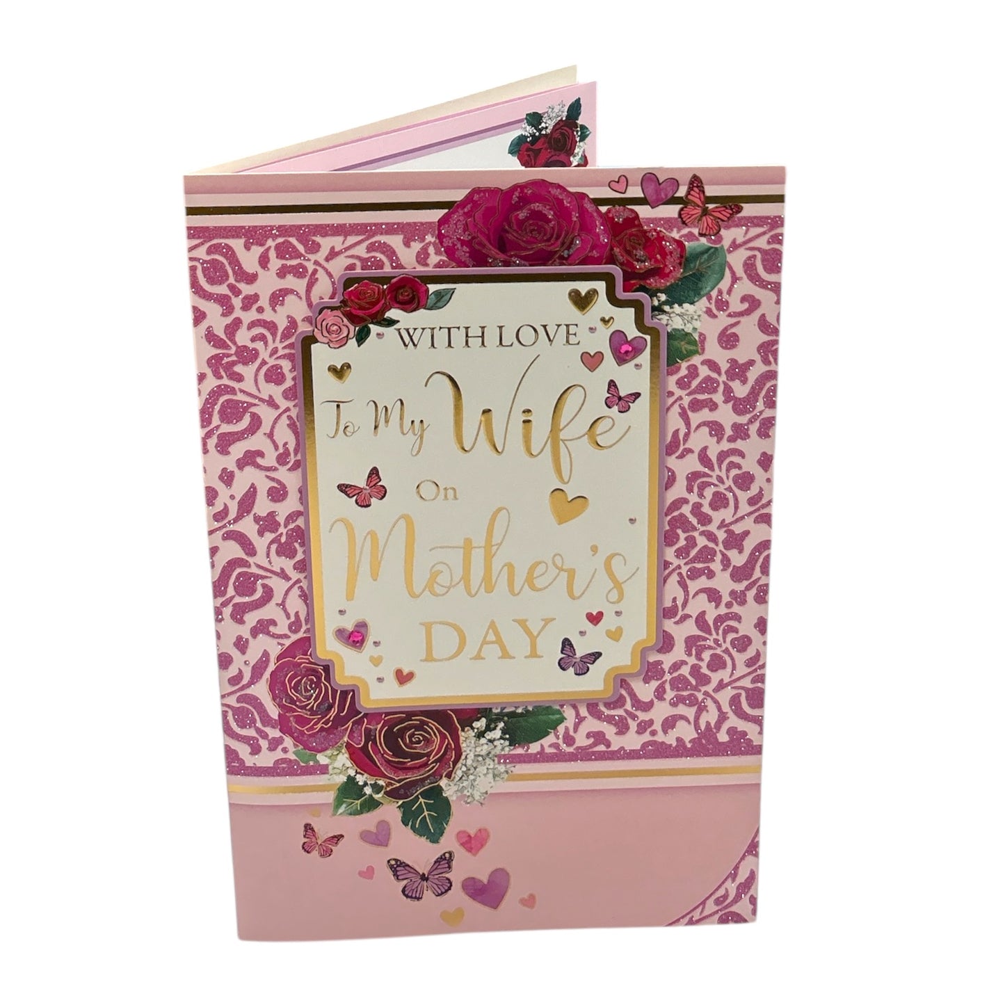 With Love to My Wife Rose Design Keepsake Mother's Day Boxed Card