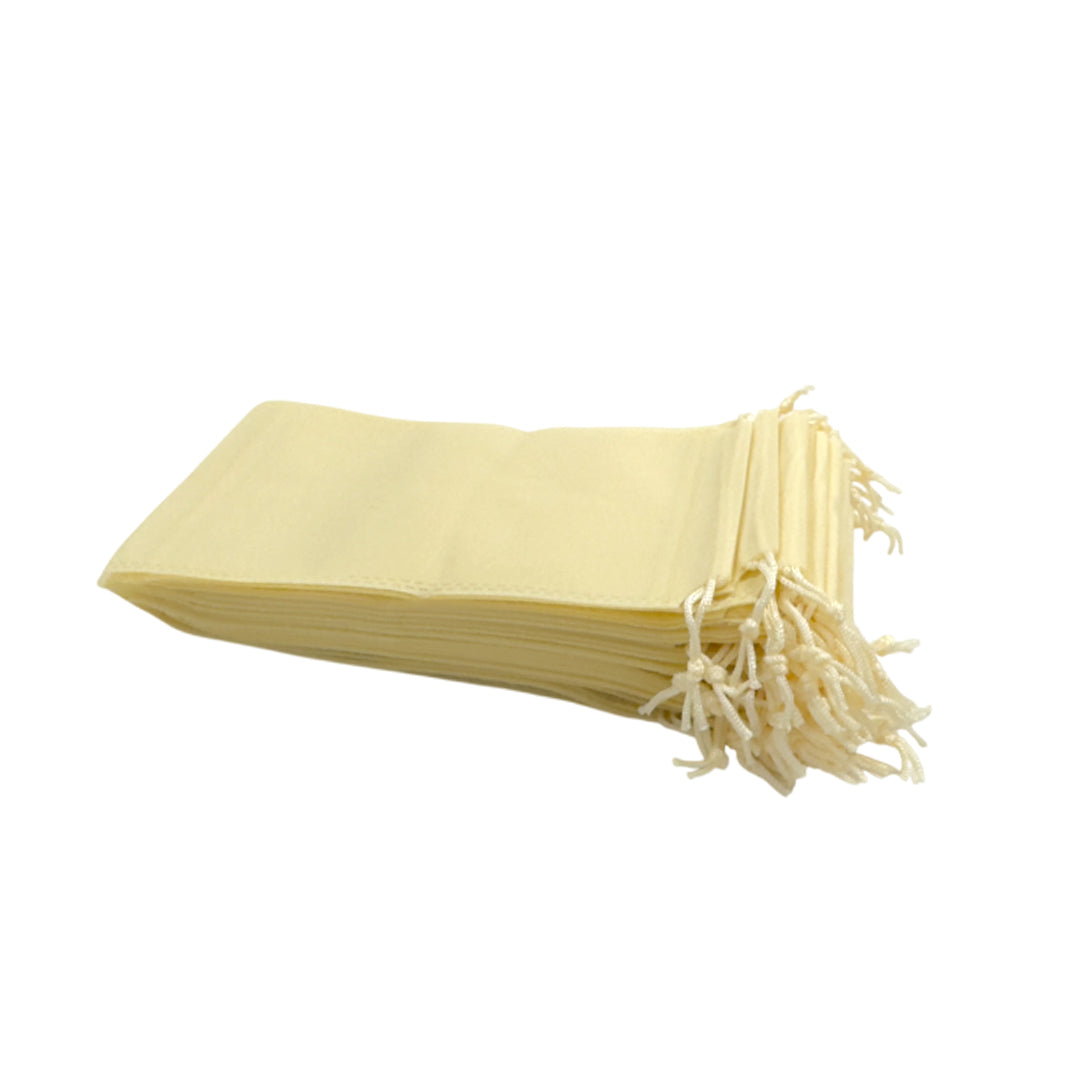 Pack of 100 Ivory Coloured 39x30cm Non-Woven Drawstring Bags