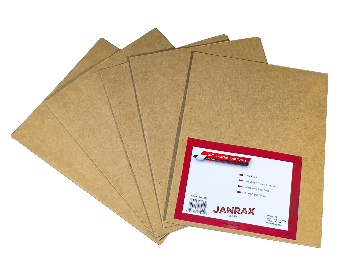 Pack of 50 9x7" Kraft Paper Exercise Book Covers by Janrax
