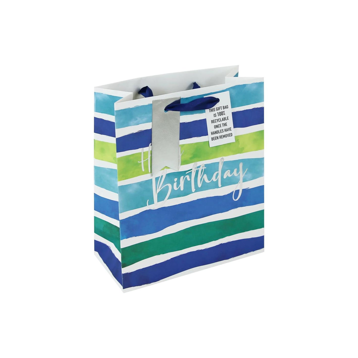 Male Birthday Stripes Medium Gift Bag