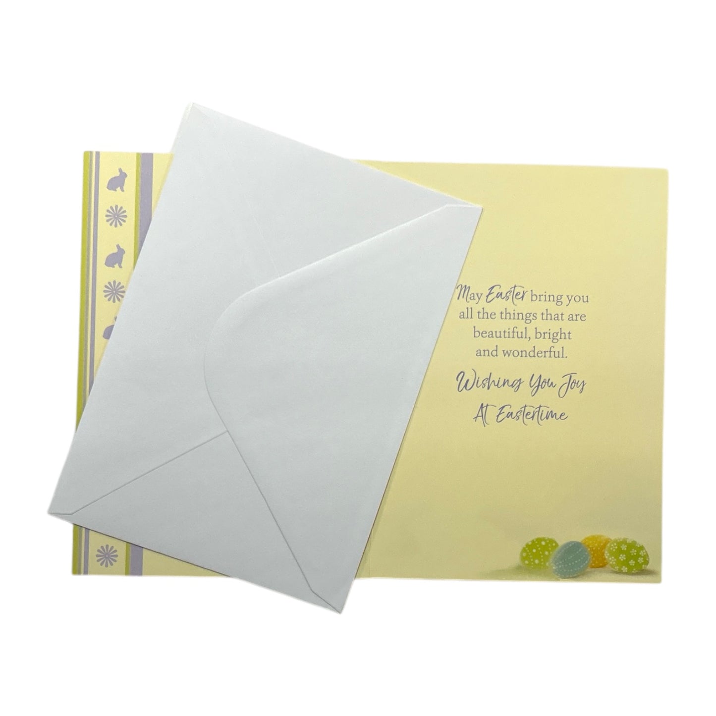 From All The Family Flower Pot And Colourful Eggs Design Easter Card