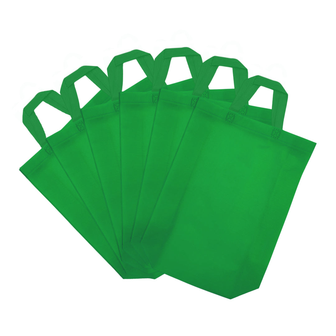 Pack of 100 Dark Green Coloured 30x38x10cm Non-Woven Bags with Handle