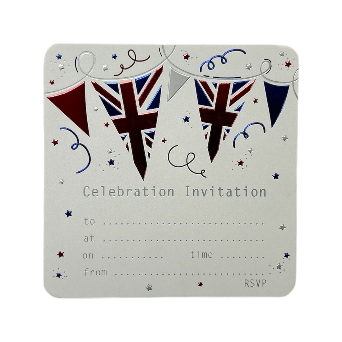 Pack of 10 Union Jack Great Britain Jubilee Invitation Cards