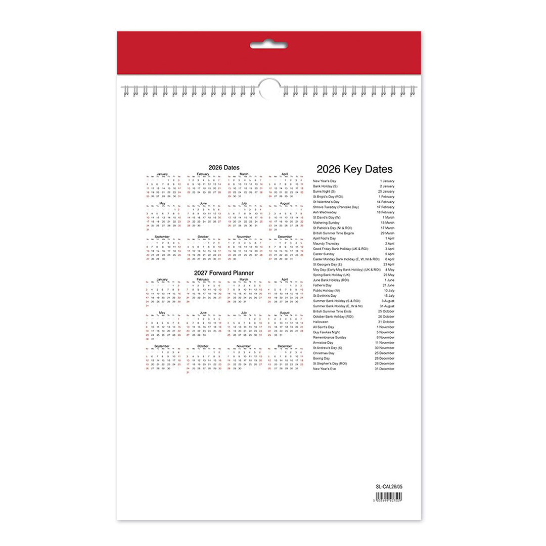 A3 Month To View Calendar 2026 – 297mm x 420mm