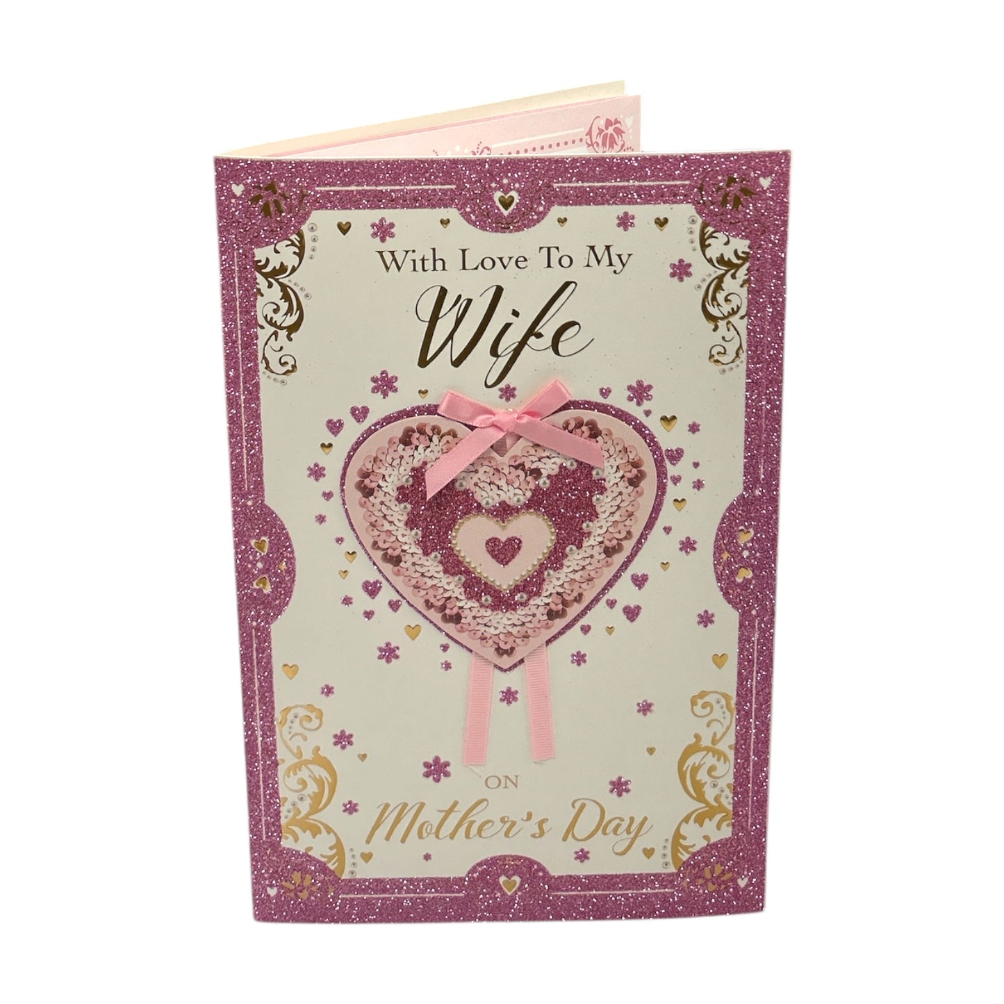 With Love to My Wife Heart Design Keepsake Mother's Day Boxed Card